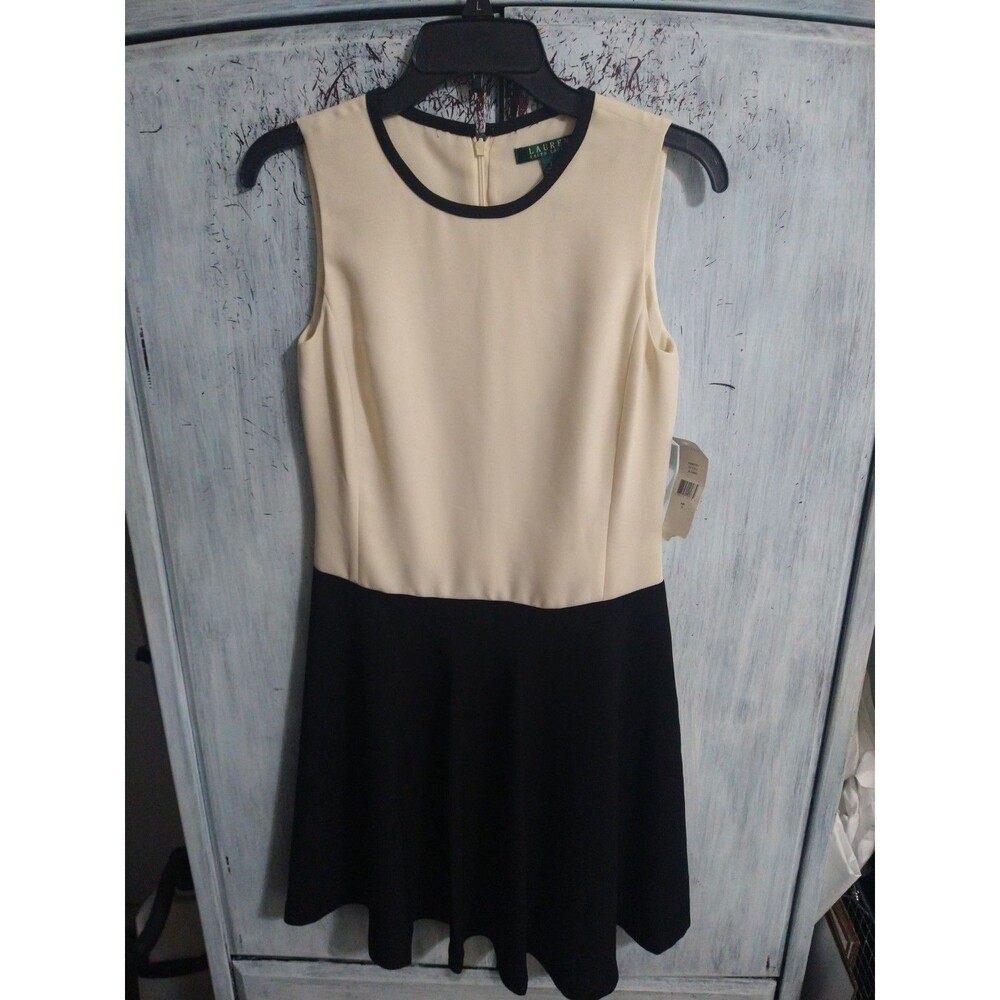 Lauren Ralph Lauren sleeveless knee dress 2 classic officey feminine vintage nwt